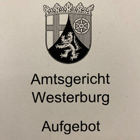 Wappen Rheinland-Pfalz Amtsgericht Westerburg Aufgebot